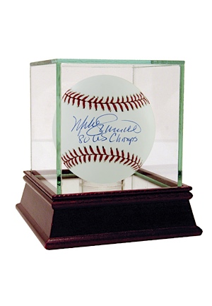 Mike Schmidt Autographed MLB Baseball w/ "80 WS Champs" Insc. (MLB Auth)